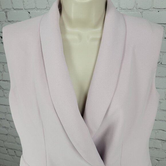 Zara Pale Pastel Pink Buttoned Lined Collared Blazer Vest Jacket Size Medium M - Picture 10 of 16